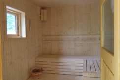 Sauna für 4 Personen im Haus Biberbau mit Ausgang zur Terrasse und zum Bad