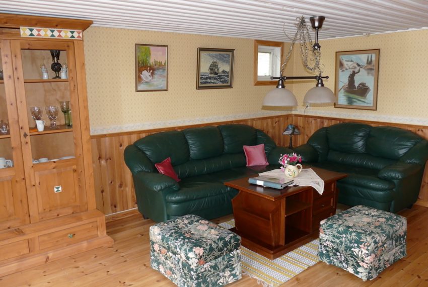 Wohnzimmer mit Lederrcouch