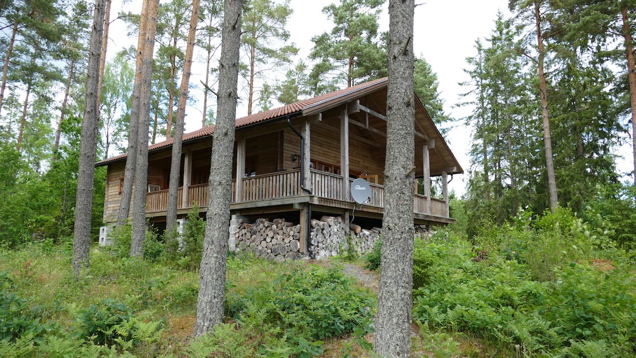 Blockhaus Dachsbau mitten im Wald