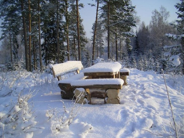 Winter in Schweden - Haus Dachsbau